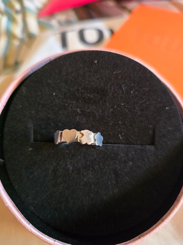 Anillo Tous acero - corazón, oso, flor, tulipán
