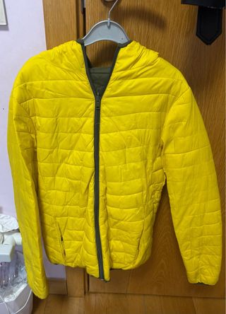 Cazadora reversible amarilla y verde militar