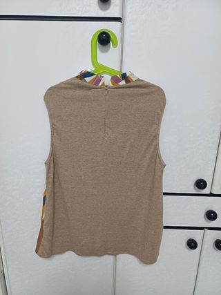 Blusa Zara sin mangas multicolor