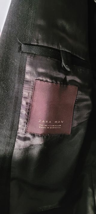 Americana Negra cuadros Zara Hombre