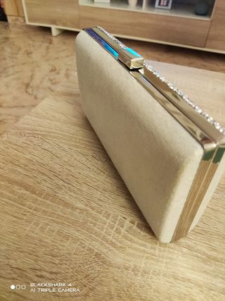Bolso fiesta beige-plata