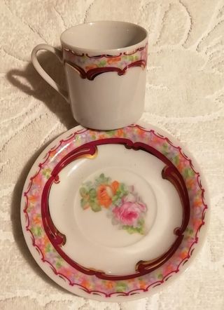 Servizio caffè porcellana rose