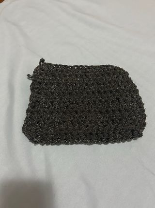 Borsa uncinetto nera argento