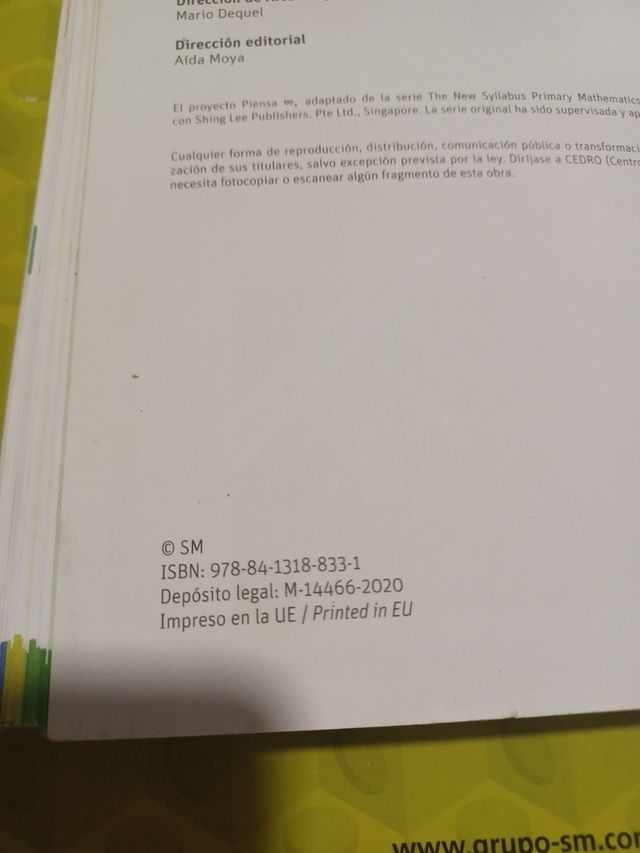 Piensa [infinito]. Metodología Singapur. 2 Prim...