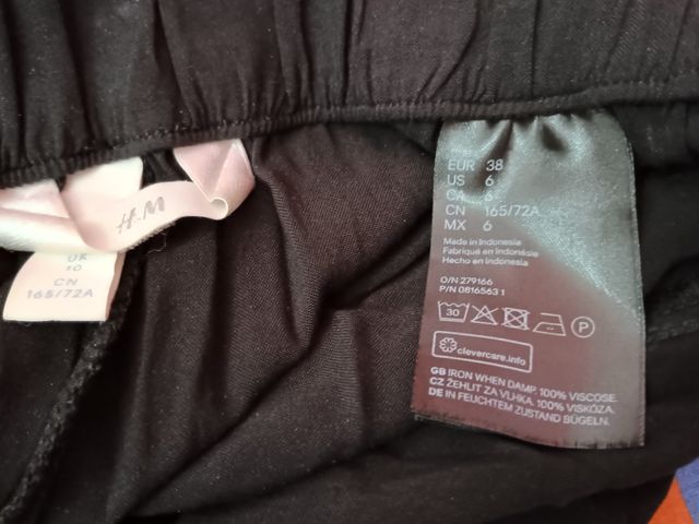 Pantaloni palazzo neri 100% viscosa – Taglia 44