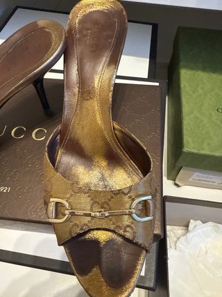 sandalias gucci doradas talla 38