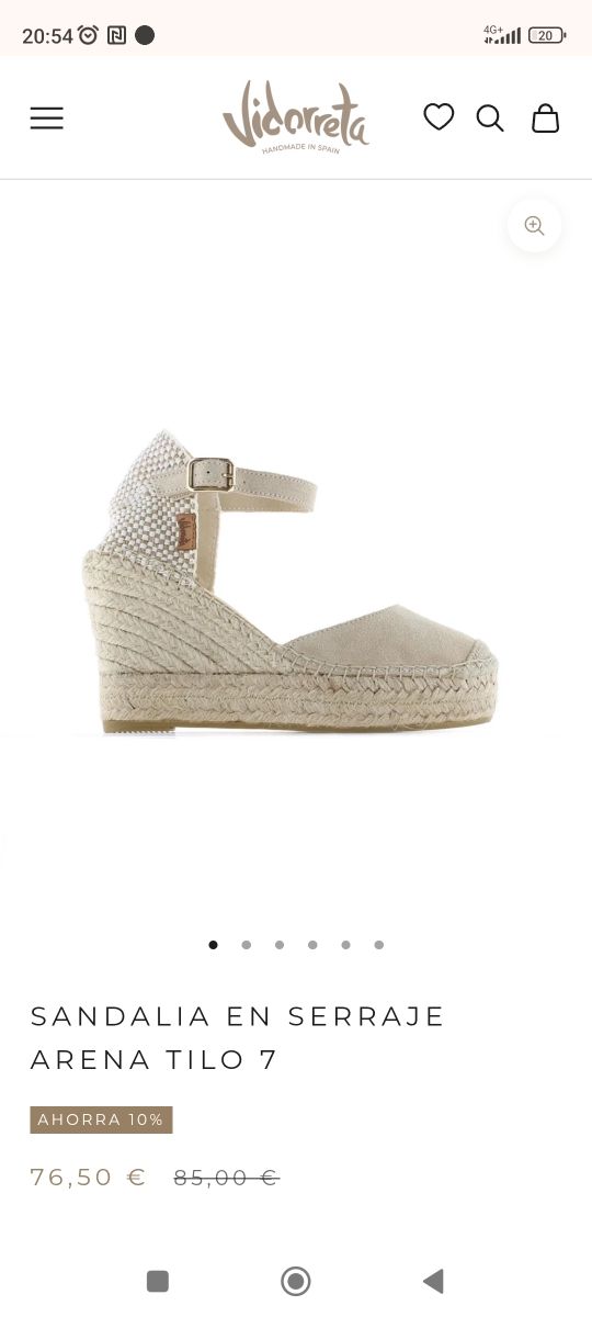 Alpargatas Vidorreta beige - cuña