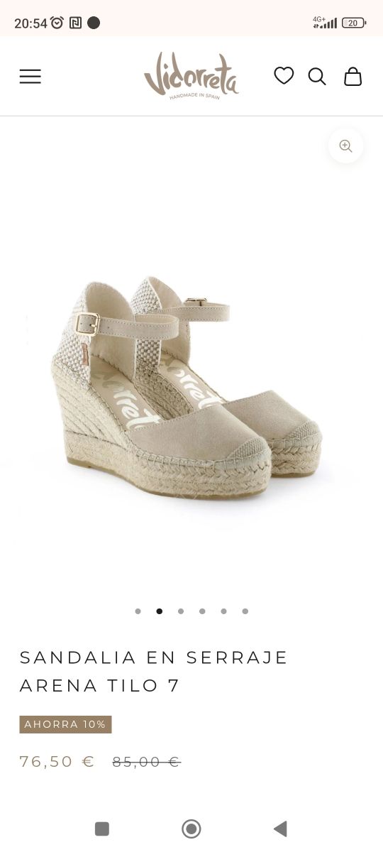 Alpargatas Vidorreta beige - cuña