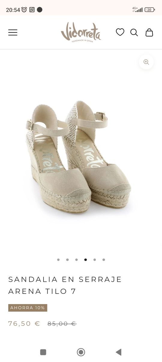 Alpargatas Vidorreta beige - cuña