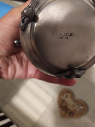 Zuccheriera antica in peltro