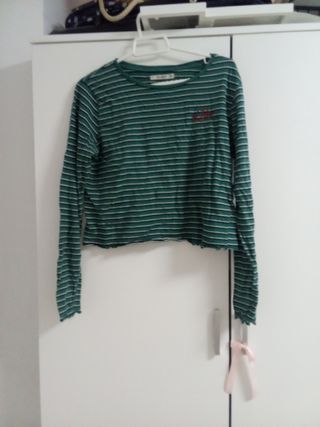 Camiseta Pull&Bear rayas verdes