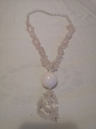 Collar rosa cuarzo - piedra resina