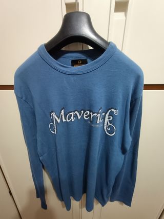 Maglietta Maverick blu a maniche lunghe