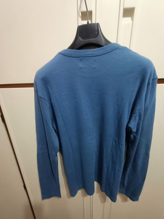 Maglietta Maverick blu a maniche lunghe