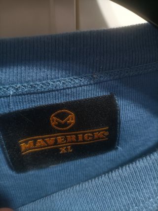 Maglietta Maverick blu a maniche lunghe