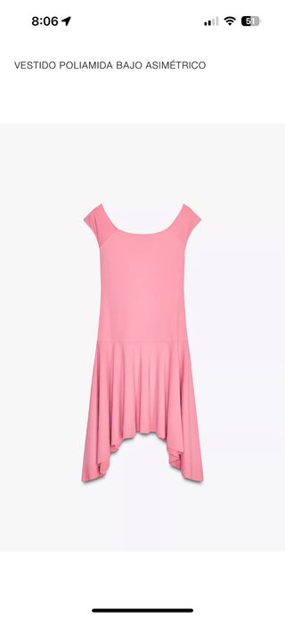 Vestido Zara asimétrico rosa