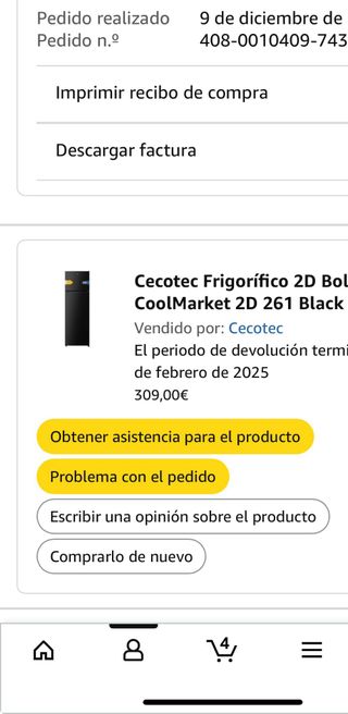 Nevera Cecotec Bolero 261L - Negra
