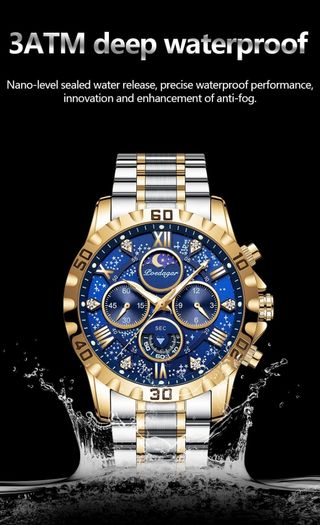 Reloj poedagar - Azul y Dorado