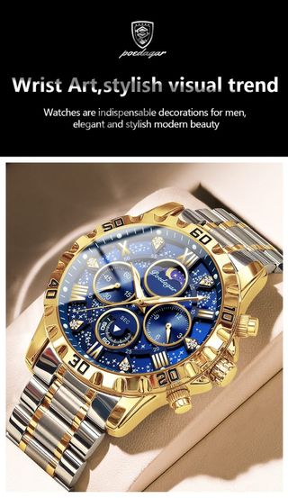 Reloj poedagar - Azul y Dorado