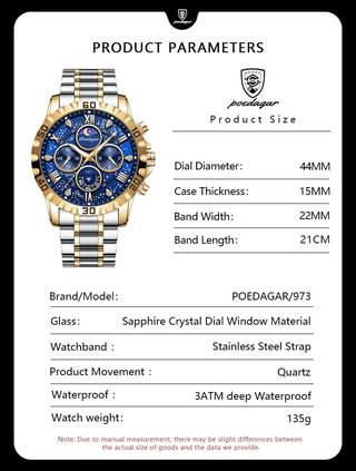 Reloj poedagar - Azul y Dorado