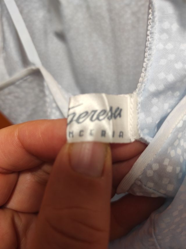 Camisón vintage azul y blanco
