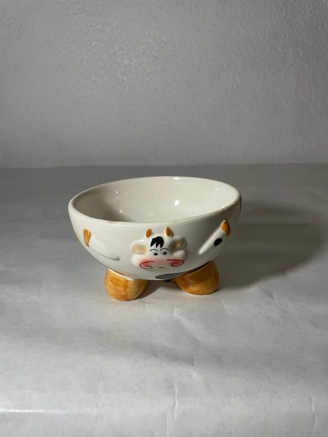 Ciotola per Halloween, bianca e arancione