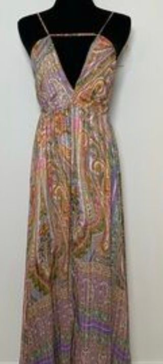 Vestido largo Mango seda multicolor