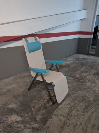 Silla Plegable Playa - Beige/Azul