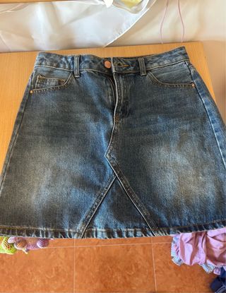 Falda vaquera Stradivarius azul