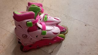 Patines niña rosa-verde