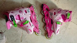 Patines niña rosa-verde