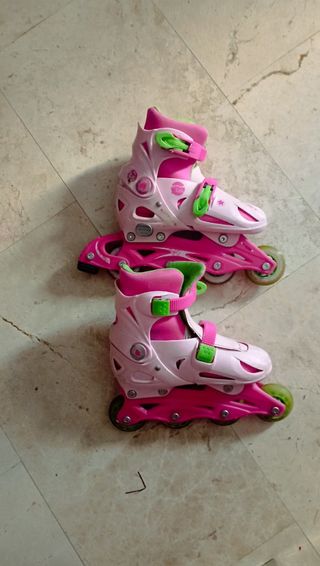 Patines niña rosa-verde