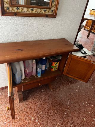Espejo y mueble madera estilo rústico