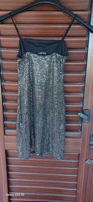 Mini abito paillettes argento