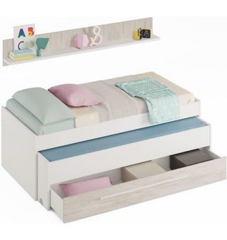 Cama nido blanca con cajones