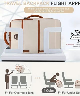 Mochila para avión beige-marrón  