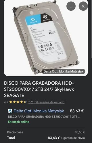 Disco duro Seagate SkyHawk 2TB 3.5 SATA ІІІ