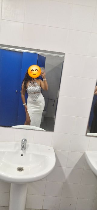 Vestido gitana boda - plata y blanco