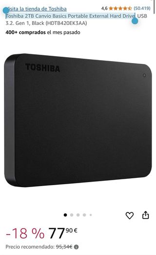 Disco Duro Toshiba 2TB Canvio Basics