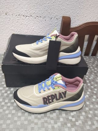 Zapatillas Replay beige-rosa