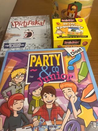 Juegos de mesa: Pictureka, BrainBox, Party&Co Juni