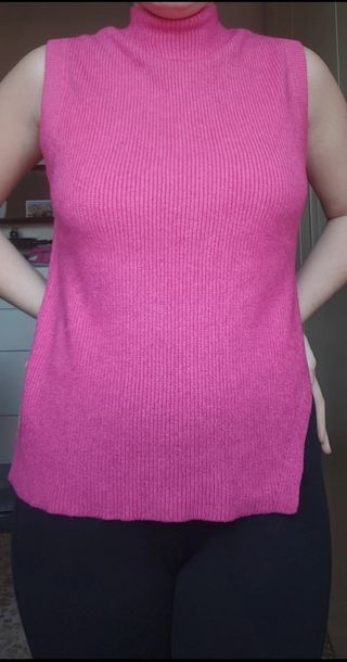 Top estivo rosa senza maniche