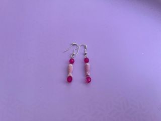 Aretes hechos a mano turquesa-blanco