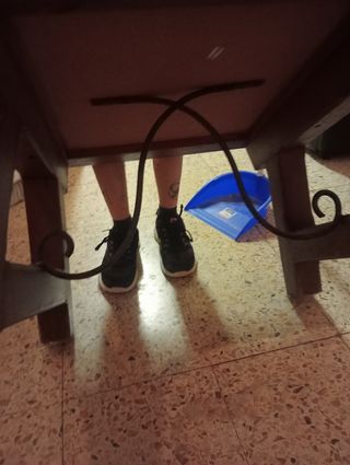 Mesita centro madera cerámica