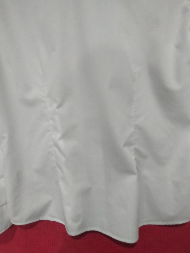 Camisa blanca mujer cuello mao manga larga Roger