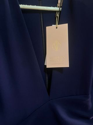 Vestido Fiesta Azul con flecos
