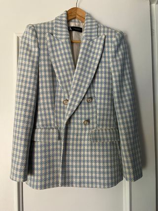 americana Zara cuadros vichy azul