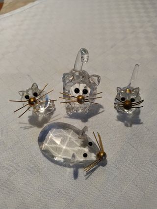 Set gatti cristallo vintage