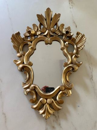 Espejo Cornucopia dorado antiguo 