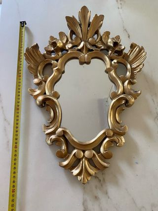 Espejo Cornucopia dorado antiguo 